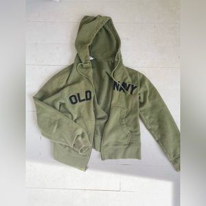 Army green unisex zip up